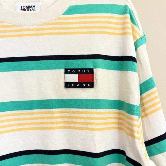 Tommy Hilfiger Pastel Striped Long Sleeve Cotton Loose Fit Shirt - Medium EUC - Picture 5 of 14